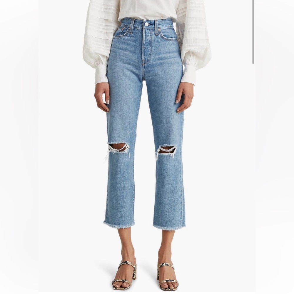 Levi’s Wedgie High Waist Crop Straight Leg Jeans – Cloud Bank (26 x 28)